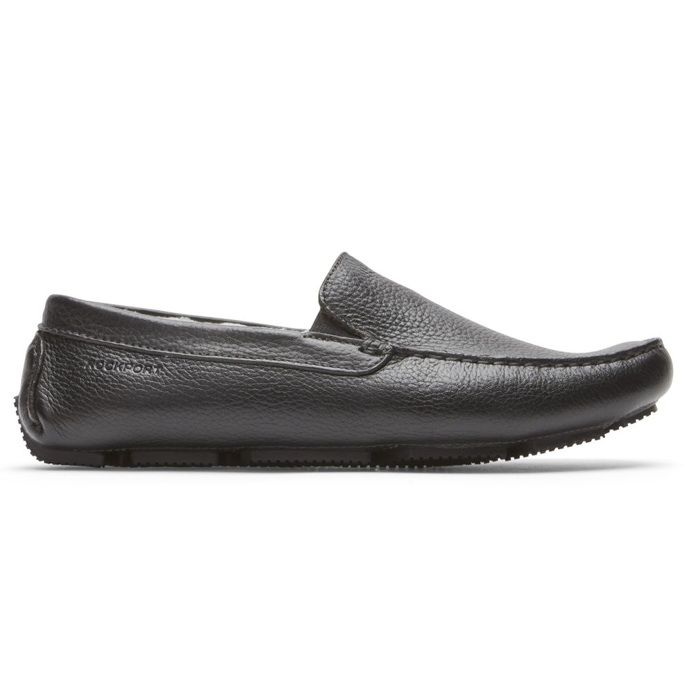 Rockport Canada Rhyder Slipper - Mens Slip-Ons Black (EDI962718)